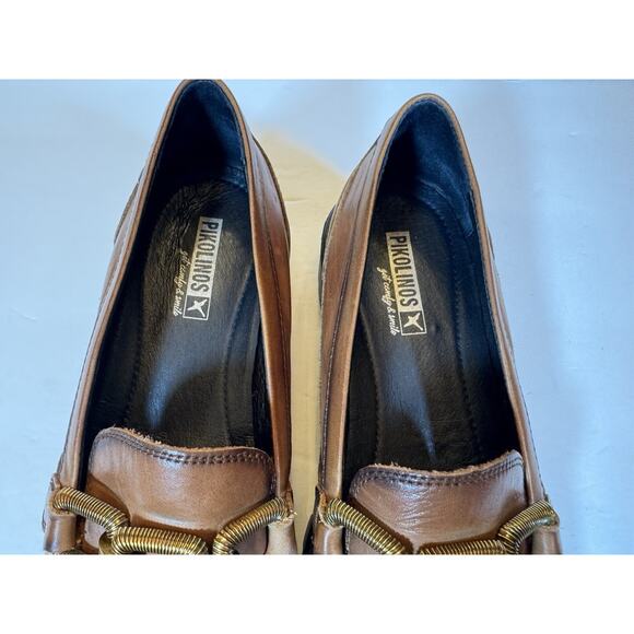 Size 40 Pikolinos Aviles Brown Loafers Chunky - Picture 4 of 12